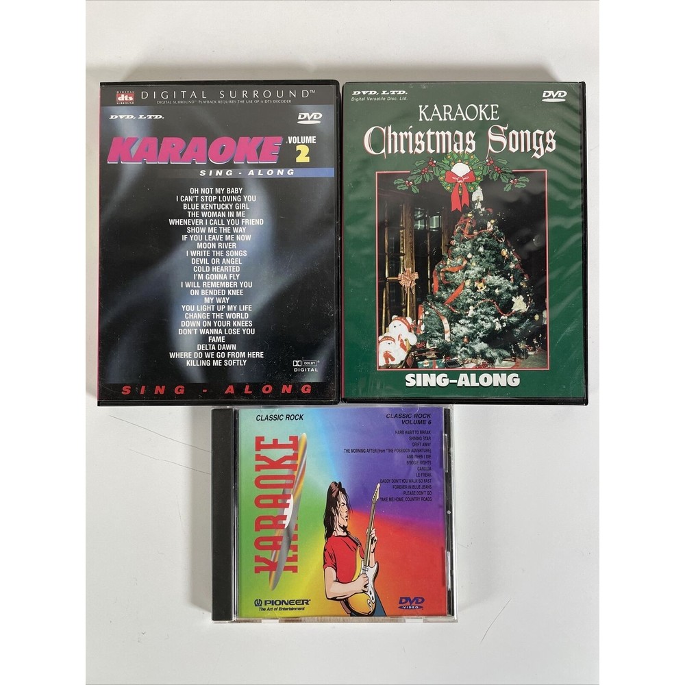 3 Karaoke Discs Karaoke Sing-Along Vol. 2, Christmas Songs & Classic Rock Vol. 6